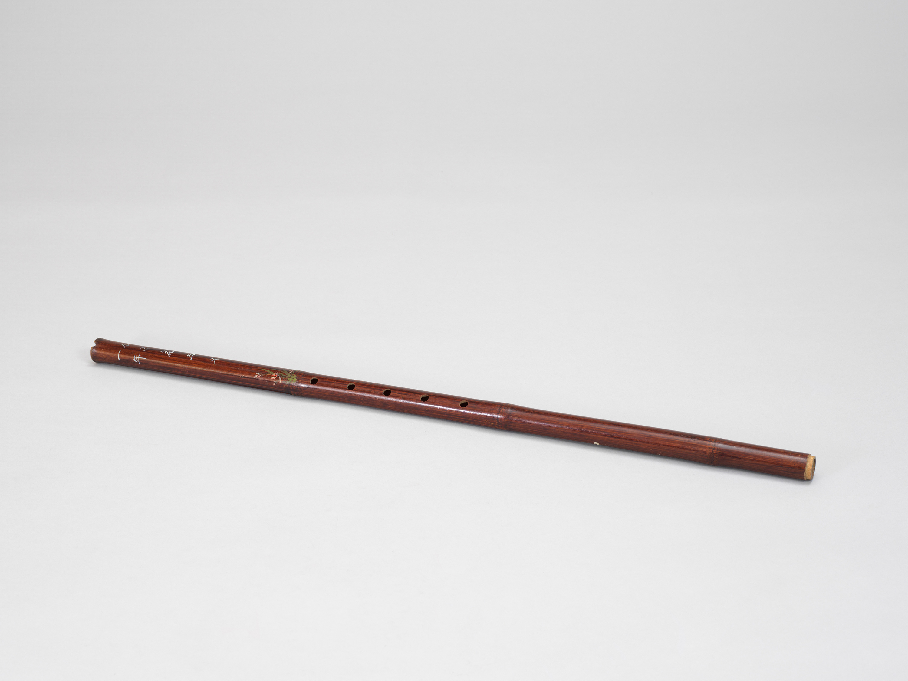 紫竹画花卉纹题字箫