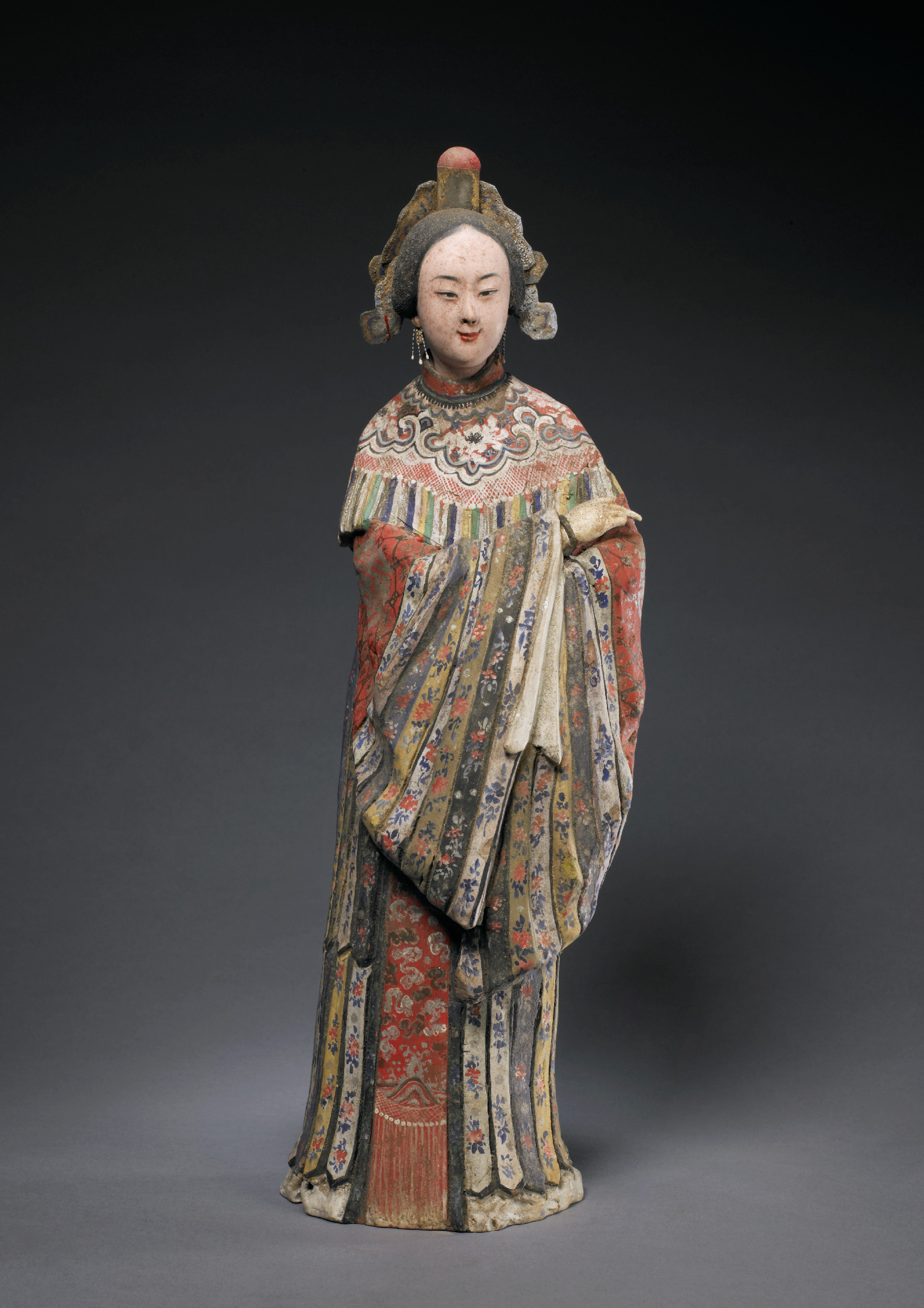 泥塑彩绘八仙之何仙姑像